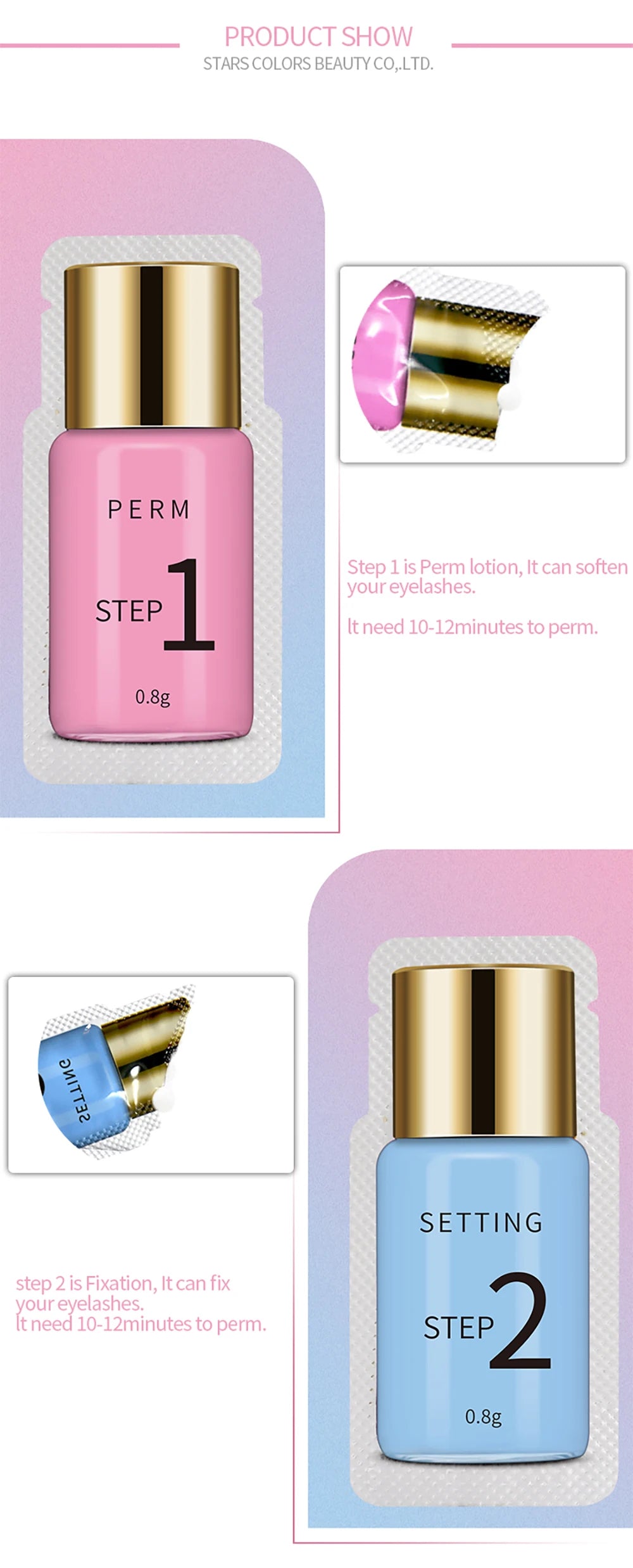 10 Paar/Beutel Wimpernlifting Lotion Sachet 0,8g pro Beutel Wimperndauerwelle und Fixierlotion 8-12 Minuten Lifting Wimpern Augen Make-up Tools