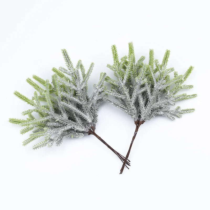 6 Stück Kunstpflanzen Weihnachtsbaum Hochzeit Hauptdekor Zubehör Dekorative Blumen Kränze Scrapbooking Künstliche Tannennadeln