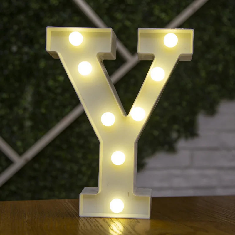 Letter Alphabet LED Lights Luminous Number Lamp Decor Battery Night Light for Home Wedding Birthday Christmas Party Decoration