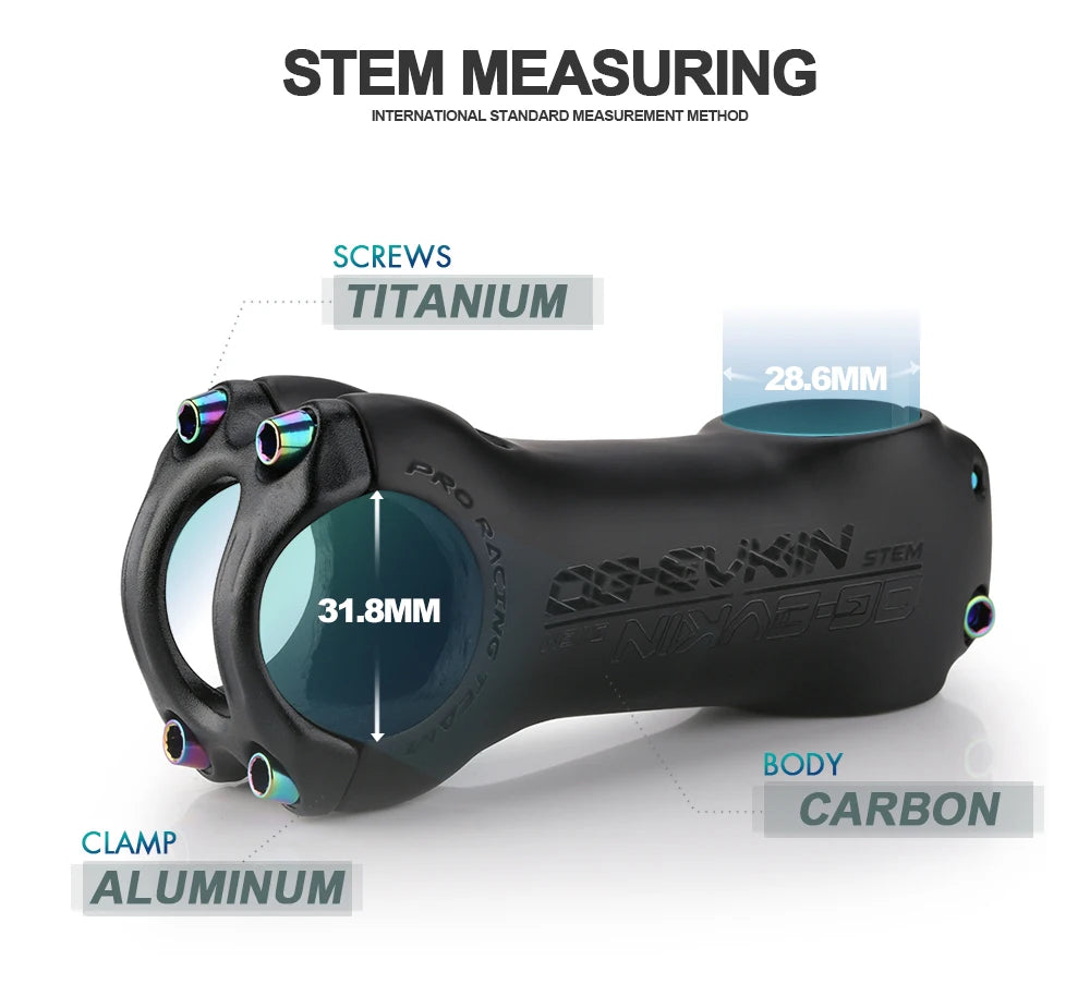 OG-EVKIN BS-004 T1000 Carbon MTB Bicycle Stem 6/17 Degree 31.8MM Carbon Road Bike Stem Positive and Negative Cycling Power Parts