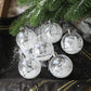 6 Stück 6 cm transparente Schneeball-Weihnachtskugeln Anhänger für Weihnachtsbaumschmuck Klare Kugeln Hängende Ornamente Weihnachten Navidad