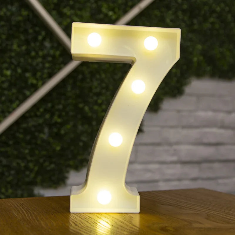 Letter Alphabet LED Lights Luminous Number Lamp Decor Battery Night Light for Home Wedding Birthday Christmas Party Decoration