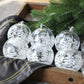 6 Stück 6 cm transparente Schneeball-Weihnachtskugeln Anhänger für Weihnachtsbaumschmuck Klare Kugeln Hängende Ornamente Weihnachten Navidad