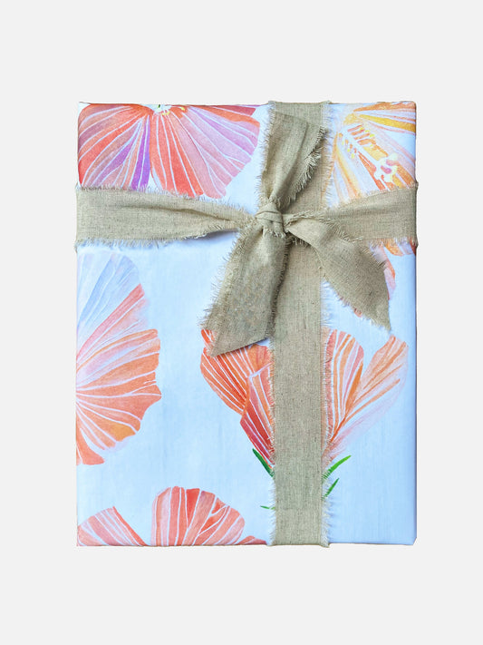 Gift Wrap:  Hibiscus on Snow