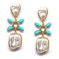 Pearl and Turquoise Flower Drop Earring