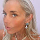 Turquoise and Pearl Flower Earrings