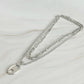 Button Charm Golden Necklace Set