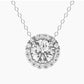 AGI Certified Lab-Grown Diamond Halo Pendant Necklace in 14kt White Gold – 1 CTW or 2 CTW