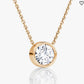 AGI Certified 1.00 Ctw Bezel Set Round Lab Grown Diamond Pendant - G/VS Clarity in Choice of 14K White or Yellow Gold