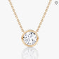 AGI Certified 1.00 Ctw Bezel Set Round Lab Grown Diamond Pendant - G/VS Clarity in Choice of 14K White or Yellow Gold