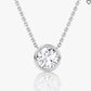 AGI Certified 1.00 Ctw Bezel Set Round Lab Grown Diamond Pendant - G/VS Clarity in Choice of 14K White or Yellow Gold