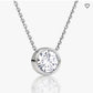 AGI Certified 1.00 Ctw Bezel Set Round Lab Grown Diamond Pendant - G/VS Clarity in Choice of 14K White or Yellow Gold