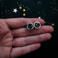 Small Round Raw Meteorite Dangle or Stud Earrings