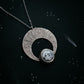 CLEARANCE Crescent Moon Pendant with Dendritic Agate
