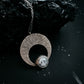CLEARANCE Crescent Moon Pendant with Dendritic Agate