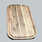[ Set of 3 ] Zavis Green Acacia Wood Serving Rounded Cutting Board With Juice Groove 12" X 8" | Dishwasher Safe