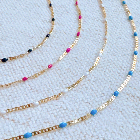 Color Pop Enamel Chain Necklace