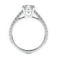 Round Brilliant Lab Grown Diamond Channel Setting Engagement Ring (F/VS) in 14K White Gold