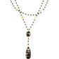 Double Diana Denmark Necklace in Black Onyx with Black Mojave Copper Turquoise Drop