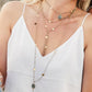 Double Diana Denmark Necklace in Polished Pyrite with Labradorite Drop