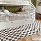 Lajos Black & White Checkered Plush Rug