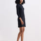 Long Sleeves Fitted Short Dress in Black