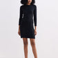 Long Sleeves Fitted Short Dress in Black