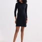 Long Sleeves Fitted Short Dress in Black