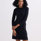 Long Sleeves Fitted Short Dress in Black