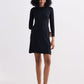 Long Sleeves Fitted Short Dress in Black