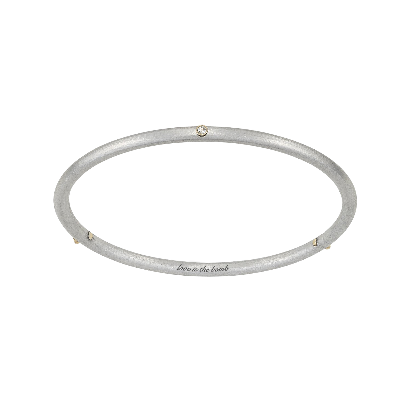 TRI-DIAMOND 14K LOVE IS THE BOMB BANGLE