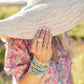 Marcia Wire Wrap Ring with Aquamarine Swarovski Crystals