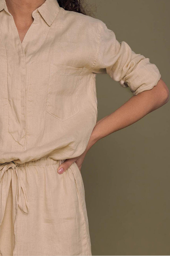 Meet me by the Cliff Dress in Neutral Beige