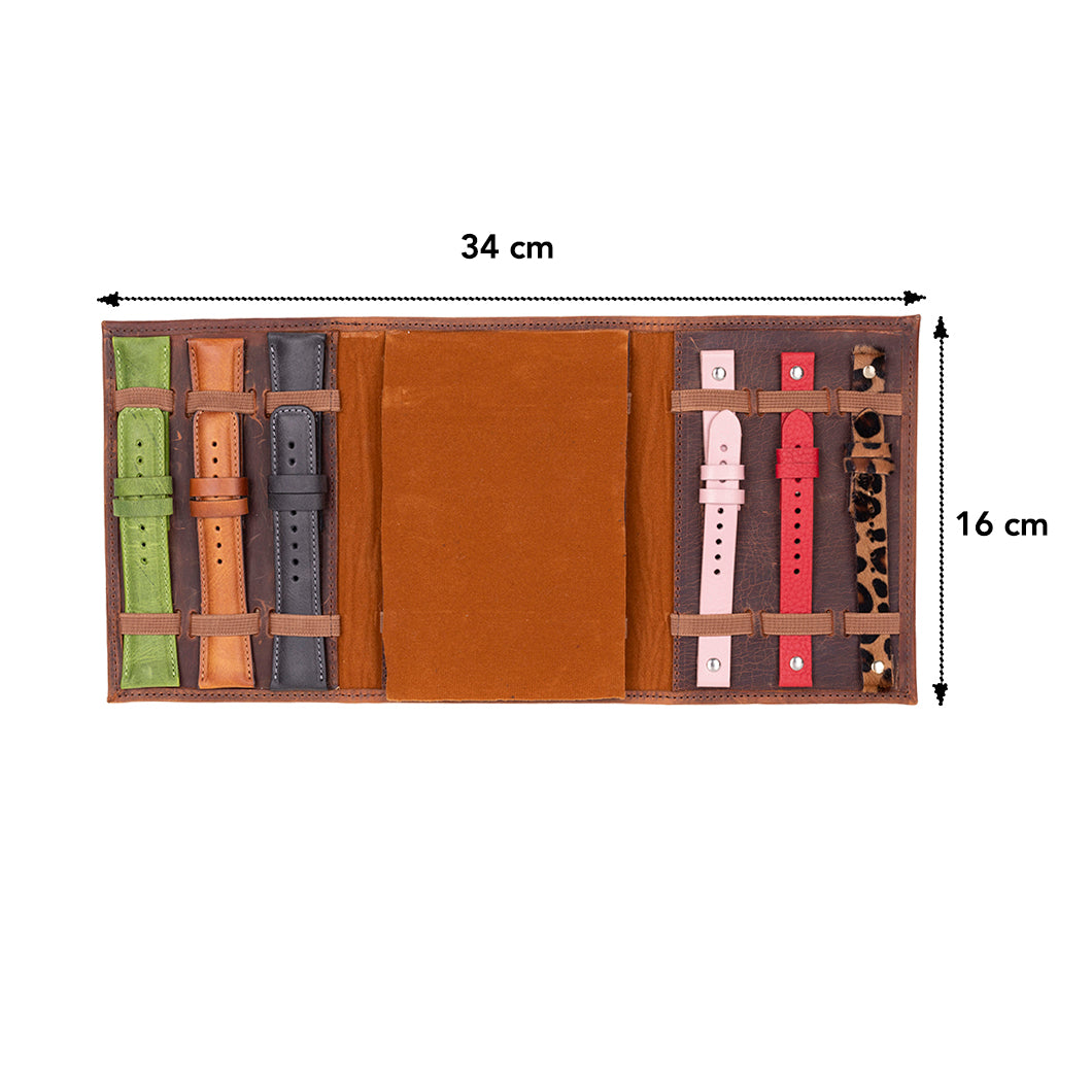 Skagway Leather Watch Band Organizer – 3 Slot Travel Case