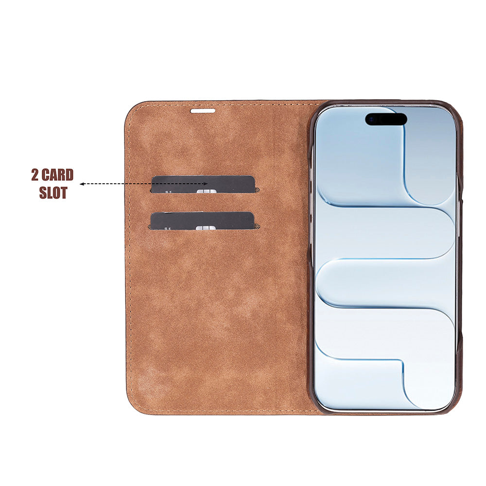 Decatur iPhone 17 Leather Folio Wallet Case