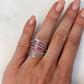 Marcia Silver Wire Wrap Ring with Breast Cancer Ribbon
