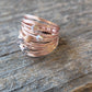 Marcia Rose Gold Wire Wrap Ring with Grey Swarovski Crystals