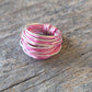 Marcia Wire Wrap Ring in Hot Pink with Silver