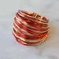 Marcia Wire Wrap Ring in Red and Gold