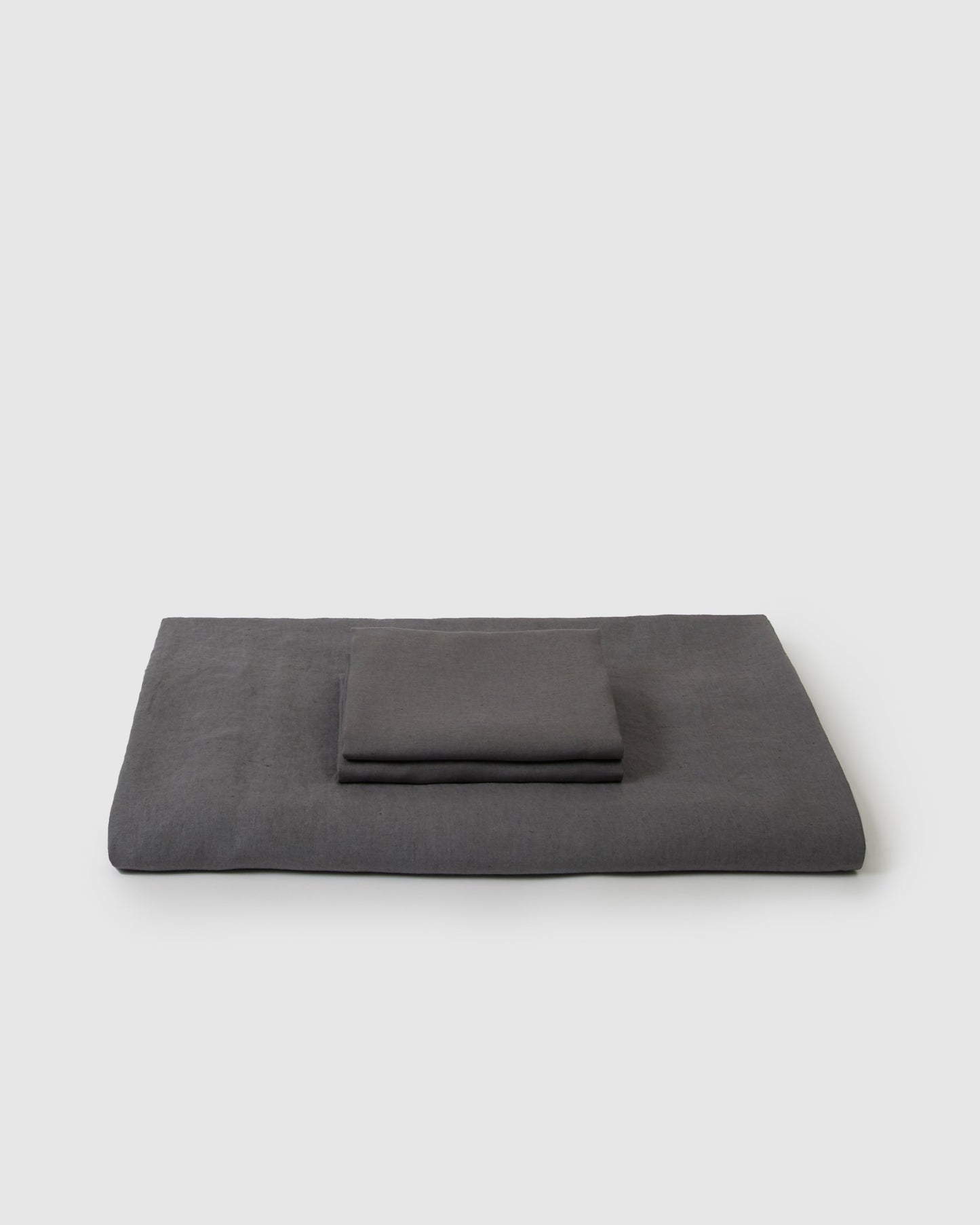 Marcel Linen Duvet Set - Storm / Storm Stripe