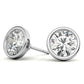 4.00 CTW Lab Grown Diamond Bezel Martin Stud Earrings in 14K White or Yellow Gold