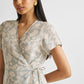 Maxi Wrap Dress in Blue Florals