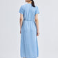 Maxi Wrap Dress in Light Blue