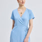 Maxi Wrap Dress in Light Blue