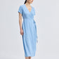 Maxi Wrap Dress in Light Blue