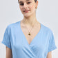 Maxi Wrap Dress in Light Blue
