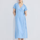 Maxi Wrap Dress in Light Blue