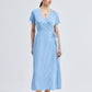 Maxi Wrap Dress in Light Blue