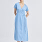 Maxi Wrap Dress in Light Blue