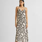 Midi Slip Dress in Black Stripes